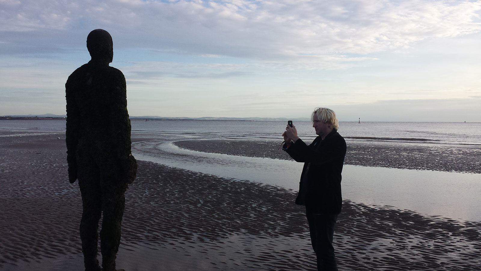Ben visiting 'Another Place' by Anthony Gormley